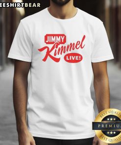 Alt Text: Premium Jimmy Kimmel Live Comedy Classic Logo T-Shirt featuring the iconic show logo on a stylish black tee.
