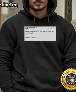 Alt Text: Premium Jimmy Kimmel X Idea Find Real Things To Be Mad About Hoodie in black, featuring a bold graphic design.