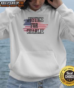 Premium Justice For Charlie Kirk USA Flag Rest In Peace Hoodie featuring patriotic design and bold graphics.