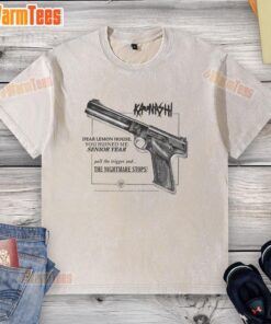 Alt Text: Premium Kanashi Dear Lemon House You Ruined Me Senior Year white-washed t-shirt, stylish design for nostalgic fans.