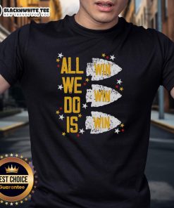 Alt Text: Premium Kansas City Chiefs All We Do Is Win Win Win T-Shirt featuring team colors and logo, perfect for fans.