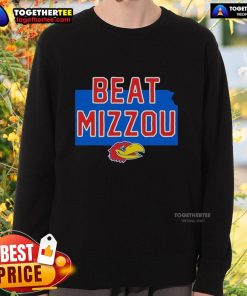 Premium Kansas Jayhawks Beat Mizzou State sweatshirt in blue, showcasing team spirit and comfort for fans.