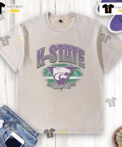 Premium Kansas State Wildcats Arena Fade Washed T-Shirt in purple, featuring the team logo and a stylish worn look.