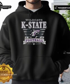 Alt Text: Premium Kansas State Wildcats Stripe Splash Hoodie featuring vibrant stripes and a bold Wildcats logo for fans.