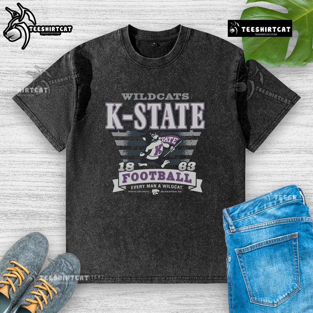 Premium Kansas State Wildcats Stripe Splash Washed T Shirt Premium Kansas State Wildcats Stripe Splash Washed T-Shirt in purple and white, perfect for fans and casual wear.