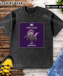 Premium Keep Calm and Eat Biomass Washed T-Shirt in soft fabric, featuring a trendy design for eco-conscious fashion lovers.