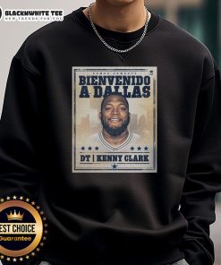 Alt Text: Premium Kenny Clark Welcome to Dallas Cowboys Graphic Sweatshirt featuring bold team graphics and comfortable fit.