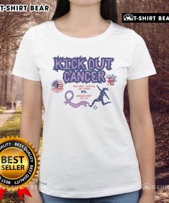 Premium Kick Out Cancer Game on September 20 - Ladies Tee featuring vibrant design and cancer awareness theme.