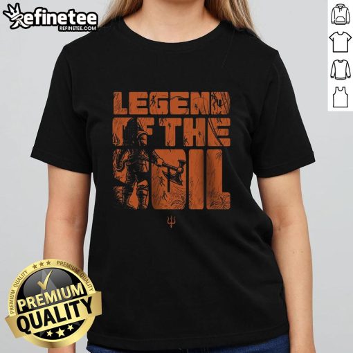 Premium Legend of the Soil Ladies Tee in vibrant colors, showcasing a stylish design for eco-conscious women.