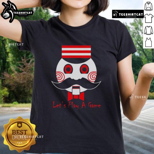 Premium Lets Play A Game Saw Movie Ladies Tee featuring a stylish design inspired by the iconic horror film.