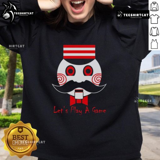 Premium Let's Play a Game Saw Movie sweatshirt featuring iconic horror design for fans of the Saw franchise.