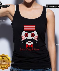 Premium Lets Play A Game Saw Movie tank top featuring iconic horror design, perfect for fans of the Saw franchise.