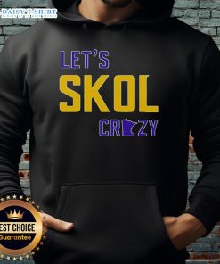 Alt Text: Premium Lets Skol Crazy Minnesota Vikings Football Hoodie in vibrant purple with team logo and stylish design.