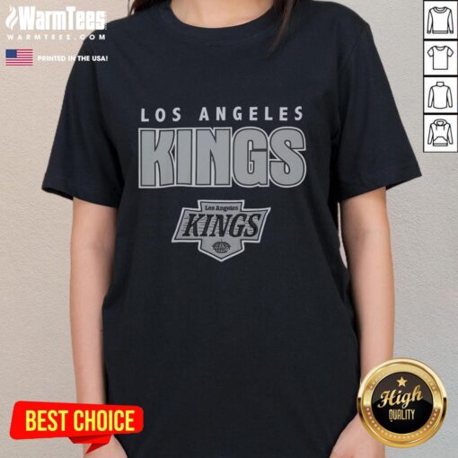 Alt Text: Premium Los Angeles Kings throwback current ladies tee featuring classic team logo and stylish design for fans.