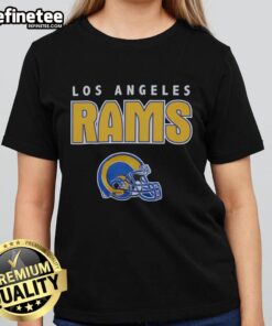 Premium Los Angeles Rams Throwback Ladies Tee showcasing vintage team logo and stylish design for female fans.
