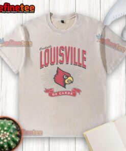 Alt Text: Premium Louisville Cardinals Prime Play Washed T-Shirt in red, featuring team logo, perfect for game day attire.
