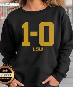 Premium LSU Football 1-0 Sweatshirt in purple and gold, perfect for game day and showing team spirit.
