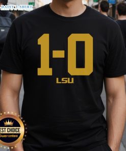 Premium LSU Football 1-0 T-Shirt in vibrant colors, perfect for fans showcasing team spirit and pride.