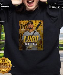 Premium Luis Arraez San Diego Padres MLB sweatshirt featuring 1000 career hits signature poster design.