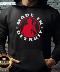 Alt Text: Premium Made in Detroit plumber wrench logo silhouette hoodie in black, showcasing craftsmanship and style.