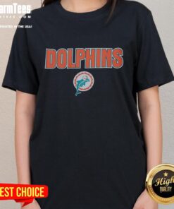 Premium Miami Dolphins Throwback Ladies Tee featuring vintage design and vibrant team colors for stylish game day wear.