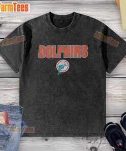 Premium Miami Dolphins Throwback Washed T-Shirt featuring vintage logo and soft fabric, perfect for fans and casual wear.