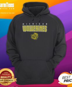 Premium Michigan Wolverines Throwback Hoodie in navy with vintage logo, perfect for fans and stylish sportswear.