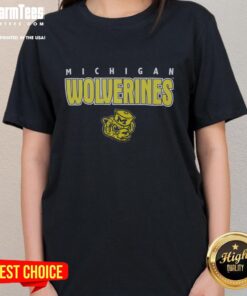 Premium Michigan Wolverines Throwback Ladies Tee featuring vintage design and team colors for passionate fans.