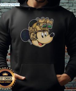 Alt Text: Premium Mickey Mouse military helmet night vision goggles hoodie featuring a fun design and cozy fit for fans.