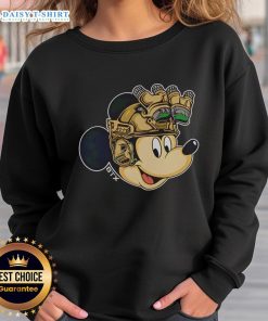 Premium Mickey Mouse Military Helmet Night Vision Goggles Sweatshirt featuring a unique graphic design.