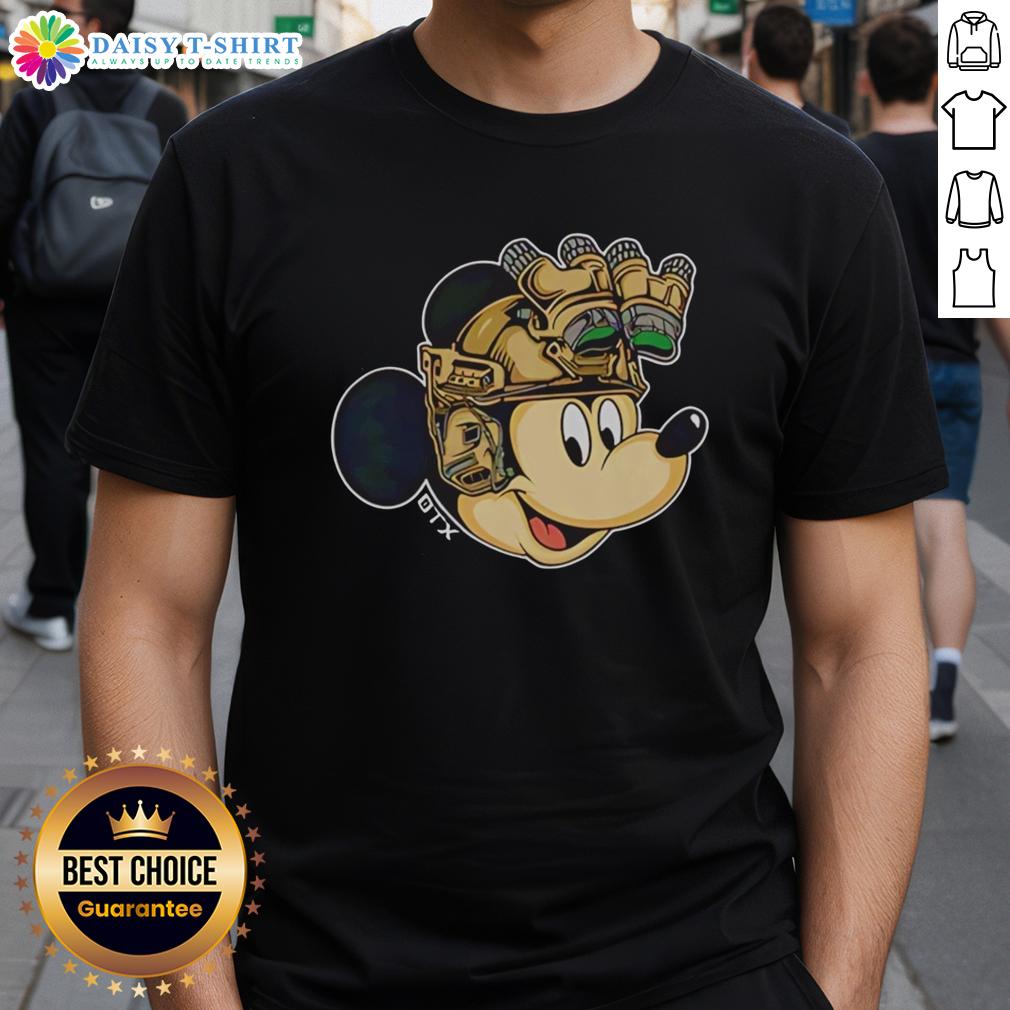 Premium Mickey Mouse Military Helmet Night Vision Goggles T Shirt Alt Text: Premium Mickey Mouse Military Helmet Night Vision Goggles T-Shirt featuring a fun graphic design for Disney fans.