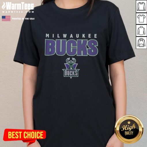 Premium Milwaukee Bucks Throwback Ladies Tee featuring vintage design and soft fabric, perfect for fans and casual wear.