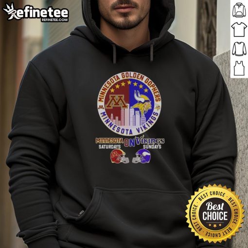 Premium Minnesota Golden Gophers and Vikings hoodie for football fans, perfect for Saturdays and Sundays.