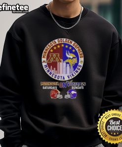 Premium Minnesota Golden Gophers and Vikings football sweatshirt for game days on Saturdays and Sundays.