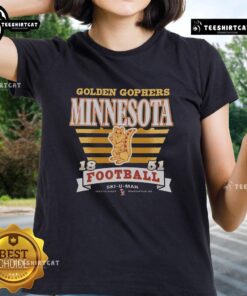Premium Minnesota Golden Gophers vintage stripe splash ladies tee featuring a stylish design for fans.