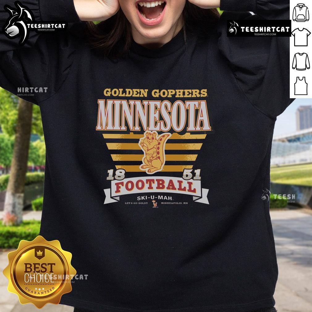 Premium Minnesota Golden Gophers Vintage Stripe Splash Sweatshirt Alt Text: Premium Minnesota Golden Gophers vintage stripe splash sweatshirt showcasing a stylish design in team colors.