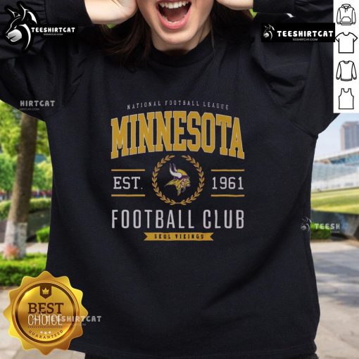 Premium Minnesota Vikings Football Club sweatshirt featuring team colors and logo, perfect for fans and chilly game days.