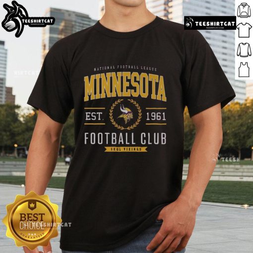 Premium Minnesota Vikings Football Club T-Shirt featuring team colors and logo, perfect for fans and game day wear.