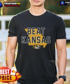 Premium Missouri Tigers Beat Kansas Jayhawks State T-Shirt featuring bold team colors and graphics for sports fans.