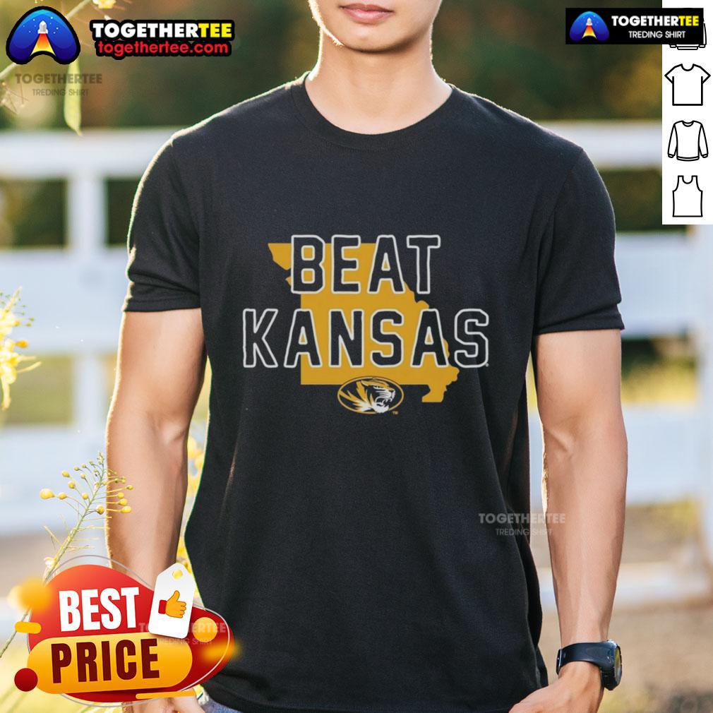 Premium Missouri Tigers Beat Kansas Jayhawks State T Shirt Premium Missouri Tigers Beat Kansas Jayhawks State T-Shirt featuring bold team colors and graphics for sports fans.