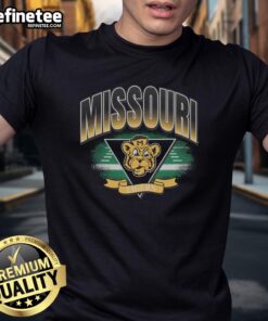 Premium Missouri Tigers Vintage Arena Fade T-Shirt in gray, showcasing a classic design for true Tigers fans.