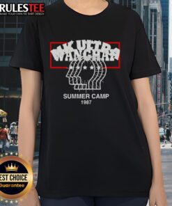 Premium MK Ultra Summer Camp 1987 Ladies Tee featuring retro design and vibrant colors for a stylish summer look.