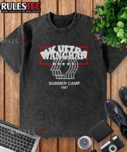 Alt Text: Premium MK Ultra Summer Camp 1987 washed t-shirt featuring a retro design and vibrant colors for casual wear.