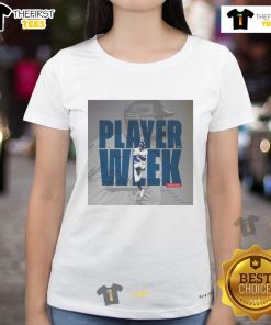 Premium Mookie Betts Los Angeles Dodgers National League Player Week ladies tee in soft fabric, perfect for fans.