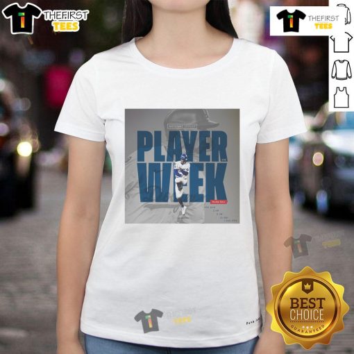 Premium Mookie Betts Los Angeles Dodgers National League Player Week ladies tee in soft fabric, perfect for fans.