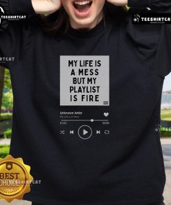 Premium 'My Playlist is Fire' sweatshirt in black, featuring bold white lettering, perfect for music lovers and stylish comfort.