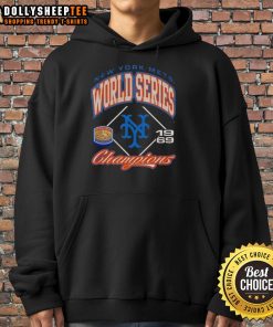 Alt Text: Vintage hoodie featuring the Premium New York Mets Baseball World Series Champions 1969 design, perfect for fans.