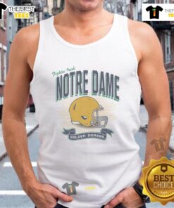 Alt Text: Premium Notre Dame Fighting Irish Prime Play Tank Top featuring bold graphics and comfortable fit for fans.
