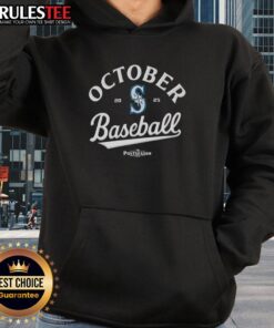 Premium October Seattle Mariners 2025 Postseason hoodie featuring team logo and vibrant colors for fans.
