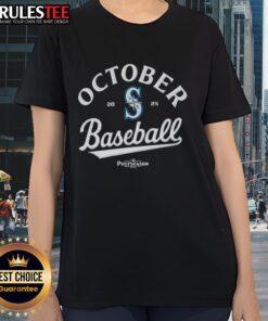 Premium Seattle Mariners 2025 postseason ladies tee, featuring stylish design perfect for baseball fans in October.